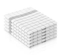 Zyiphor 5 Piezas Paños de Cocina de Algodón 45x65 cm Trapos de Cocina Súper Absorbentes Reutilizables y Lavables a Máquina Kitchen Towels para Secar Platos - Negro a Cuadros