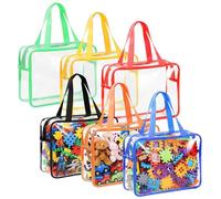 Zyiphor 6 Piezas Bolsa Transparente Juguetes Bolsas para Lego, Bolsa Transparente Guardar Juguetes Toy Storage Bag PVC Bolsas Transparentes para Juguete (30x10x22cm)
