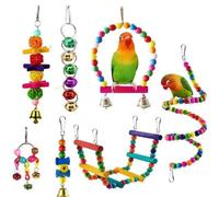 Zyiphor 7 Piezas Juguetes para Pájaros Juguetes Agapornis Juguetes de Loro Pájaro Juguetes para Loros Arcoiris Juguetes para Periquitos Pequeños y Medianos Loros de Aves