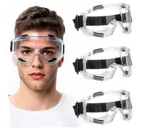 Zyiphor Pack 3 Gafas Proteccion Trabajo, Gafas de Seguridad Trabajo Antivaho y Antipolvo, PVC Transparente Gafas de Protección para Laboratorio Arquitectura Jardín y Esquí