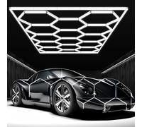 ZYJCXBHL Luz LED Hexagonal para Garaje 720W, 86400 Lúmenes 6500K - Paneles de Luz en Formato de Panal para Techos, Talleres de Detallado de Coches, Salas de Juegos y Más (14 hoyos)