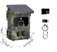 ZYJDGNNY Cámara de Caza Solar 4K 36MP, Camara Fototrampeo con Visión Nocturna, Disparo rápido 0.1s, IP66 Impermeable, Camara Caza para Monitoreo de Vida Silvestre con Tarjeta Micro SD 32GB