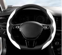 ZYJHGF Coche Fundas Volante para Skoda Scala 2019-2023 2024 2025 2026, Cuero Antideslizante Transpirable Coche Funda Volante Accesorios, D-White