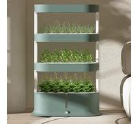 ZYJIX 4-Tier Hydroponic Grow Tower, 64-Hole Indoor Garden System con Luzs LED de Control Remoto Full-Spectrum para Herbs Vegetable, Kit de Plantación Compacto sin Suelo para Cocina de casa