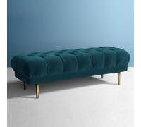 ZYJIX Banco copetudo de tela de terciopelo, moderno banco de extremo de cama con patas de metal dorado para sala de estar, entrada, dormitorio, reposapiés tapizado (tamaño: 100 x 40 x 40 cm, color