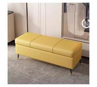 ZYJIX Banco otomano de almacenamiento con parte superior elevable, reposapiés tapizado rectangular de piel sintética para dormitorio, sala de estar, entrada