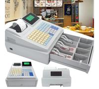 ZYJIX Caja Registradora Electrónica - Caja Registradora Digital Led De 81 Teclas con Cajón, Ideal para Comercio Minorista Y Restaurante - Caja Registradora Comercial