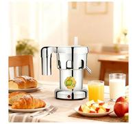 ZYJIX Extractor de jugo comercial, exprimidor eléctrico de cítricos, gran tolva de alimentación, máquina exprimidora centrífuga resistente, extractor de jugo de acero inoxidable con filtro para
