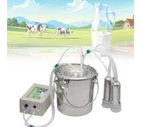 ZYJIX Kit de ordeñadora eléctrica 2 en 1 para cabras y vacas, bomba de vacío portátil, ordeñadora de cabra para ordeño doméstico sin esfuerzo, ordeñadora automática al vacío por pulsación