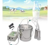 ZYJIX Kit de ordeñadora eléctrica 2 en 1 para cabras y vacas, bomba de vacío portátil, ordeñadora de cabra para ordeño doméstico sin esfuerzo, ordeñadora automática al vacío por pulsación