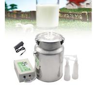 ZYJIX Kit de ordeñadora eléctrica 2 en 1 para cabras y vacas, bomba de vacío portátil, ordeñadora de cabra para ordeño doméstico sin esfuerzo, ordeñadora automática al vacío por pulsación