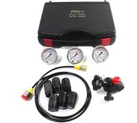 ZYJIX Kit De Prueba De Presión De Nitrógeno, Herramienta De Diagnóstico del Manómetro del Sistema De Carga del Acumulador De Nitrógeno Hidráulico con 3 Manómetros, 7 Acoplamientos Y 1 Manguera De Gas