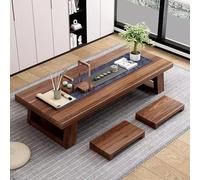 ZYJIX Mesa baja japonesa, muebles Chabudai de madera maciza para sala de estar y comedor, mesa de centro para salas de recepción y tatami