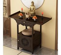 ZYJIX Mesa de altar con cajones de almacenamiento, mesa de meditación independiente, armario Pooja, altar budista para espacios pequeños