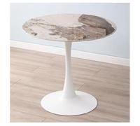 ZYJIX Mesa De Comedor De Mármol para 4 Personas, Mesa De Cocina Redonda Moderna con Base De Metal, Cocina, Comedor, Sala De Estar(Size:70CM,Color:H)