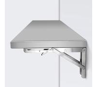 ZYJIX Mesa plegable de acero inoxidable para montar en la pared, moderna mesa plegable para oficina en casa, ahorro de espacio