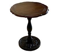 ZYJIX Mesa redonda de madera para bebida, mesa auxiliar con pedestal para sala de estar, mesa auxiliar versátil para espacios pequeños, mesa Martini de dormitorio