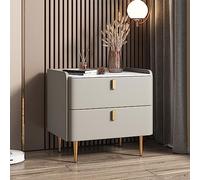 ZYJIX Mesita de noche, armario minimalista de madera con 2 cajones de almacenamiento, mesa auxiliar moderna para dormitorio, sala de estar, habitación de invitados, oficina