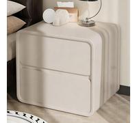 ZYJIX Mesita de noche moderna, mesitas de noche con 2 cajones y asas ocultas, marco de madera maciza, diseño integrado sin instalación, mesita de noche para dormitorio, sala de estar, armario, oficina