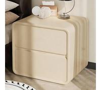 ZYJIX Mesita de noche moderna, mesitas de noche con 2 cajones y asas ocultas, marco de madera maciza, diseño integrado sin instalación, mesita de noche para dormitorio, sala de estar, armario, oficina