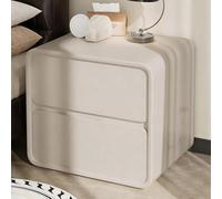 ZYJIX Mesita de noche moderna, mesitas de noche con 2 cajones y asas ocultas, marco de madera maciza, diseño integrado sin instalación, mesita de noche para dormitorio, sala de estar, armario, oficina