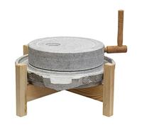 ZYJIX Molino de Mano de Granito con Marco de Madera, Amoladora Manual de Especias de Grano de café, núcleo de Acero Seguro 304, mortero de Piedra fácil de Limpiar para Cocina y decoración del hogar