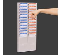 ZYJIX Paquete de 3 soportes de plástico para tarjetas de tiempo, soporte de pared para grabación de asistencia y nómina para reloj de oficina, 24 ranuras