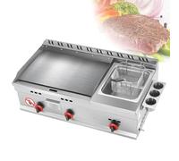 ZYJIX Parrilla De Gas Lpg para Cocina, para Catering Al Aire Libre, Plancha De Gas Comercial, Plancha De Encimera Plana, Parrilla De Acero Inoxidable, Sartén Teppanyaki con Temperatura Ajustable