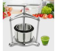 ZYJIX Prensa de Vino de Fruta Manual, Extractor de Jugo de Acero Inoxidable 6L con Mango y Bolsa de Filtro.Diseño Resistente a la Roya para la Sidra, Aceite de Oliva, Miel.