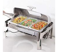 ZYJIX Stainless Steel Chafing Dish 13L Electric Warmer Buffet Set 2 Métodos de calefacción Ajustable Temp 30-85F Mirror Terminar Food Pan para la Fiesta de la Fiesta de Citas Bodas