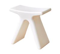 ZYJIX Taburete De Ducha Antideslizante Impermeable - Taburete Bajo De Plástico Moderno para Uso Doméstico | Asiento Cambiador De Zapatos Cómodo Y Resistente(Color:Blanco)
