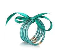 ZYJSSKUK Brillante Jelly Bracelet Set - brillante silicona ligero arco pulsera multicapa de silicona arco - en cielo oro rosa pulsera conjunto apilable joyería, L, Silicona, NO