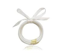 ZYJSSKUK Brillante Jelly Bracelet Set - brillante silicona ligero arco pulsera multicapa de silicona arco - en cielo oro rosa pulsera conjunto apilable joyería, L, Silicona, NO