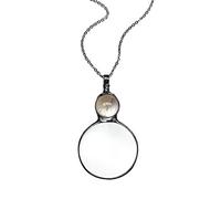 ZYKEJJDDAK 10 collares con colgante de cristal, cadena de suéter de moda, collares de lupa vintage para mujer, 4.68x2.73in, Metal, No es una piedra preciosa