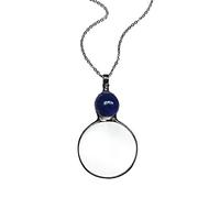 ZYKEJJDDAK 10 collares con colgante de cristal, cadena de suéter de moda, collares de lupa vintage para mujer, 5.85x3.9in, Metal, No es una piedra preciosa