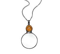 ZYKEJJDDAK 10 collares con colgante de cristal, cadena de suéter de moda, collares de lupa vintage para mujer, 8.97x3.12in, Metal, No es una piedra preciosa