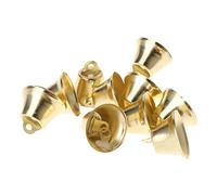 ZYKEJJDDAK 10 piezas de juguetes masticables para pájaros, campanas de metal dorado que suenan para loro, columpio, juguete chirriante para mascotas