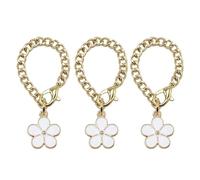 ZYKEJJDDAK 3 colgantes de flores con asa de taza, colgante decorativo para botella de agua, dije de identificación de taza de té con leche, cadena