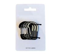 ZYKEJJDDAK 5 anillos ergonómicos en D con clip de resorte, construcción de aluminio, puerta de resorte multiusos para camping, senderismo y uso diario, anillos en D de aluminio coloridos, Black, One