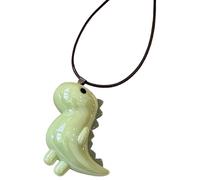 ZYKEJJDDAK Adorable collar con colgante de dinosaurio, cadena de cuerda larga, cadena para el cuello, accesorio de cadena de clavícula para adolescentes, 88cm, Resina, No es una piedra preciosa