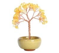 ZYKEJJDDAK Árbol de cristal en miniatura para mejorar el ambiente del hogar y la fortuna, hecho a mano, decoración de árbol bonsáis de buena suerte, regalo de cumpleaños, meditaciones, exhibición de