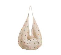 ZYKEJJDDAK Bolso de mano para mujer, bonito bolso de playa a la moda, tejido de axila, hombro junto al mar, axilas, para viajes, vacaciones, hombro de punto, White