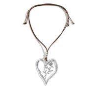 ZYKEJJDDAK Cadena de clavícula ajustable, collar de flores de nacimiento de diciembre, para fiestas, colgante de corazón, cadena de clavícula, moda, 71cm80cm, Metal, No es una piedra preciosa