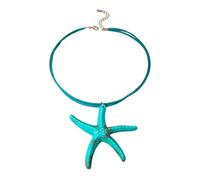 ZYKEJJDDAK Cadena de clavícula con temática marina única, collar de joyería para atuendo casual de vacaciones, 425.5cm8.6x8.8cm, Resina, cuerda trenzada, No es una piedra preciosa