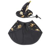 ZYKEJJDDAK Capa de disfraz de Halloween para mascotas y sombrero de mago para gatito, traje pequeño para cosplay, decoración de fiesta