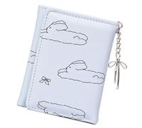 ZYKEJJDDAK Cartera de estilo coreano con lazos para mujer y profesional, ligera y fácil de llevar, cartera corta, tarjetero, monedero, monedero para mujer, Blue