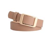 ZYKEJJDDAK Cinturón casual de piel sintética para mujer, correa de cintura ajustable, hebillas doradas, accesorio de moda, cinturones anchos modernos con hebillas seguras, caqui, Talla única