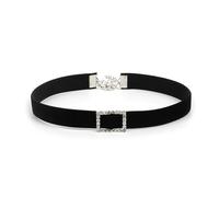 ZYKEJJDDAK Collar casual de tela vaquera, elegante cadena de clavícula, joyería para mujeres y niñas, dije de diamantes de imitación de moda, 3010cm 1.5cm 1cm, vaquero, No es una piedra preciosa
