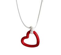 ZYKEJJDDAK Collar con colgante de corazón hueco, gargantilla de cuerda colorida, joyería de moda, clavícula simple, 3.0*2.7cm, Resina, No es una piedra preciosa
