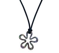 ZYKEJJDDAK Collar con colgante de flor hueca, gargantilla de cuerda colorida, joyería de moda, clavícula simple, 455cm 4.4cm, Resina, No es una piedra preciosa